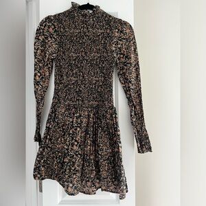 Drop Waist High Neck Mini Dress